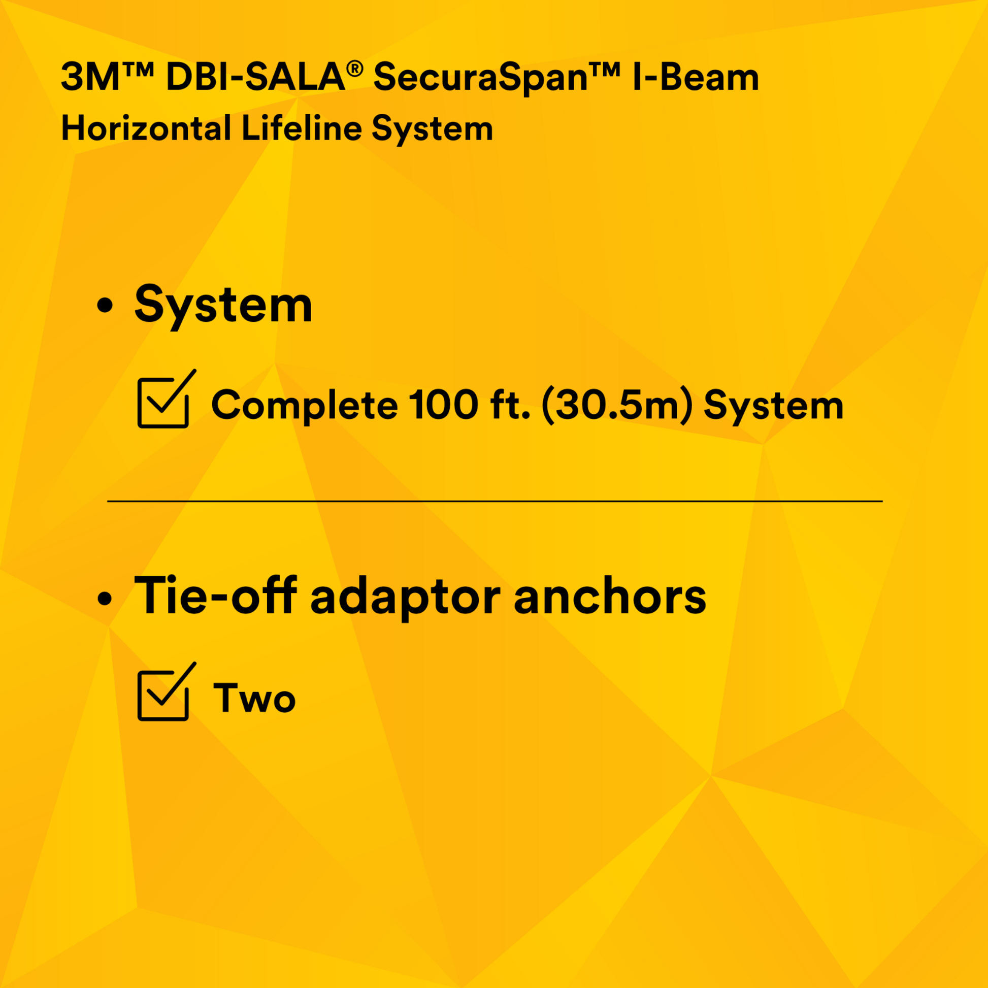 3M DBI-SALA Sayfline 100 ft. Synthetic Horizontal Lifeline System - 7600510