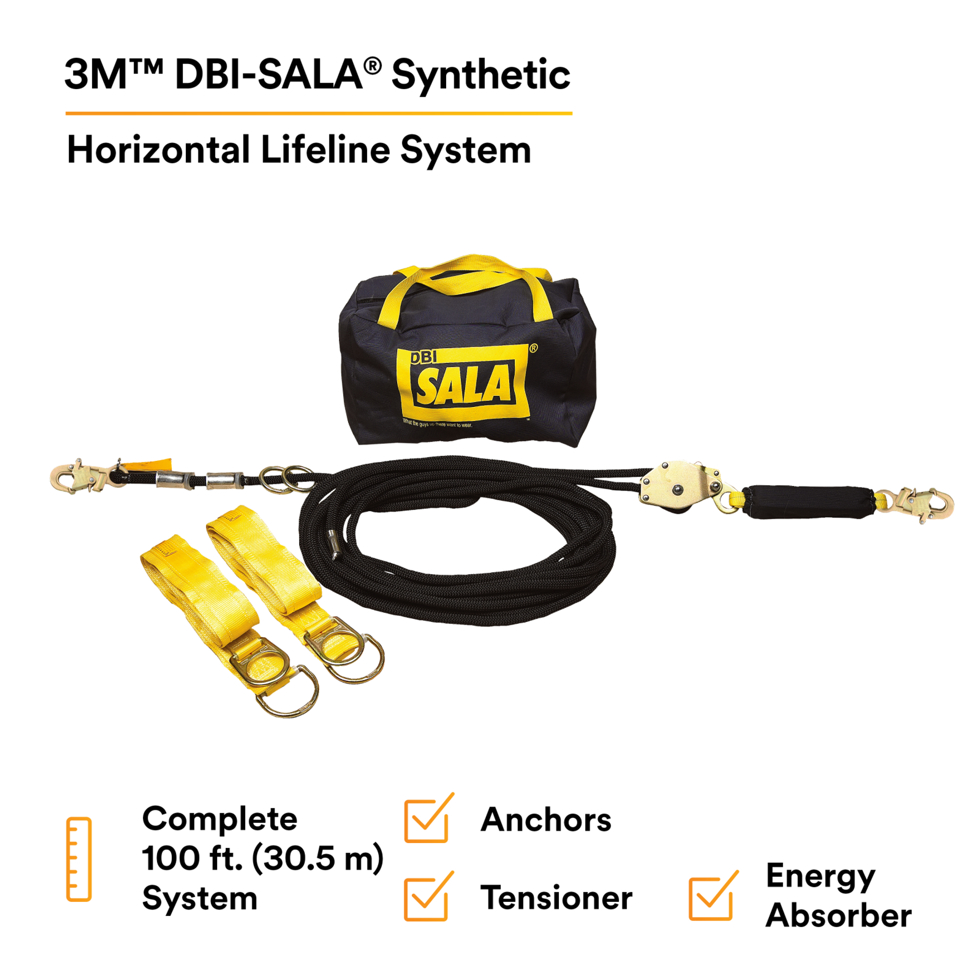 3M DBI-SALA Sayfline 100 ft. Synthetic Horizontal Lifeline System - 7600510