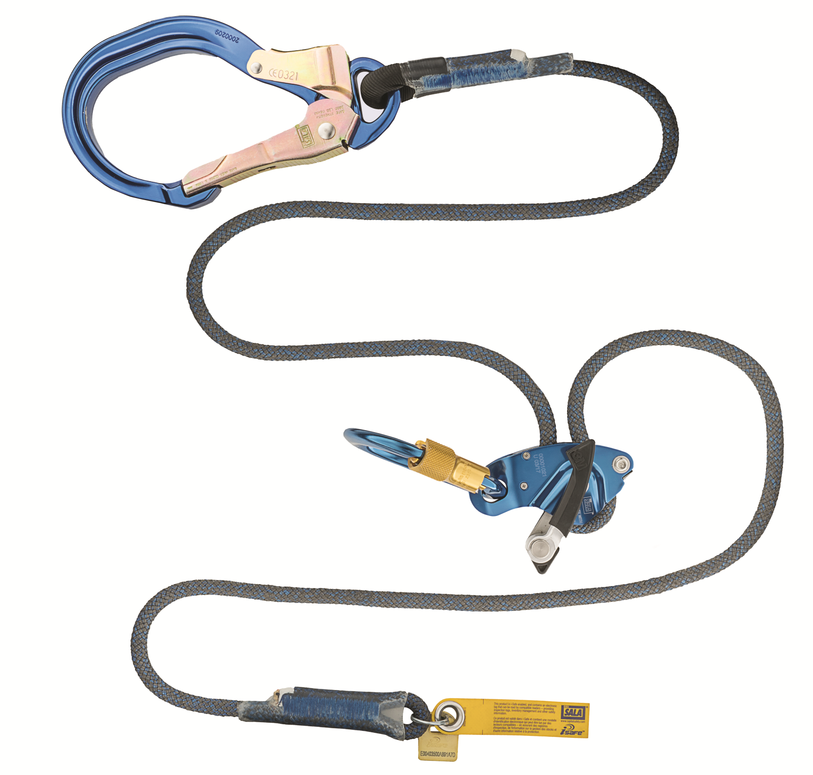 3M DBI-SALA Trigger X Adjustable Single Mode Rope Positioning Lanyard - 1/2 in Aramid Kernmantle - 6 ft - 1234090