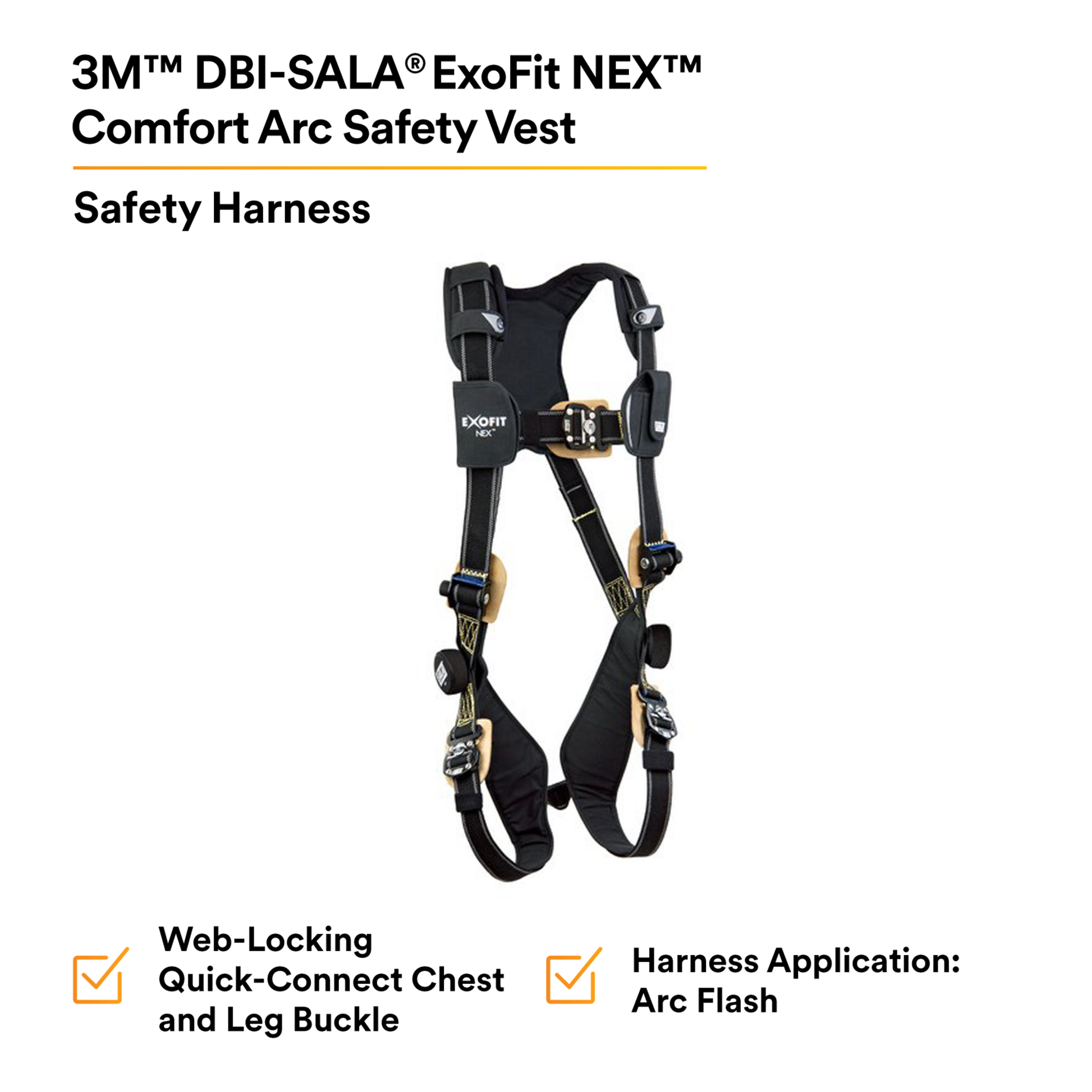 3M DBI-SALA ExoFit NEX Comfort Arc Flash Vest Safety Harness - Large - 1103087