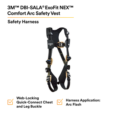 3M DBI-SALA ExoFit NEX Comfort Arc Flash Vest Safety Harness - Large - 1103087