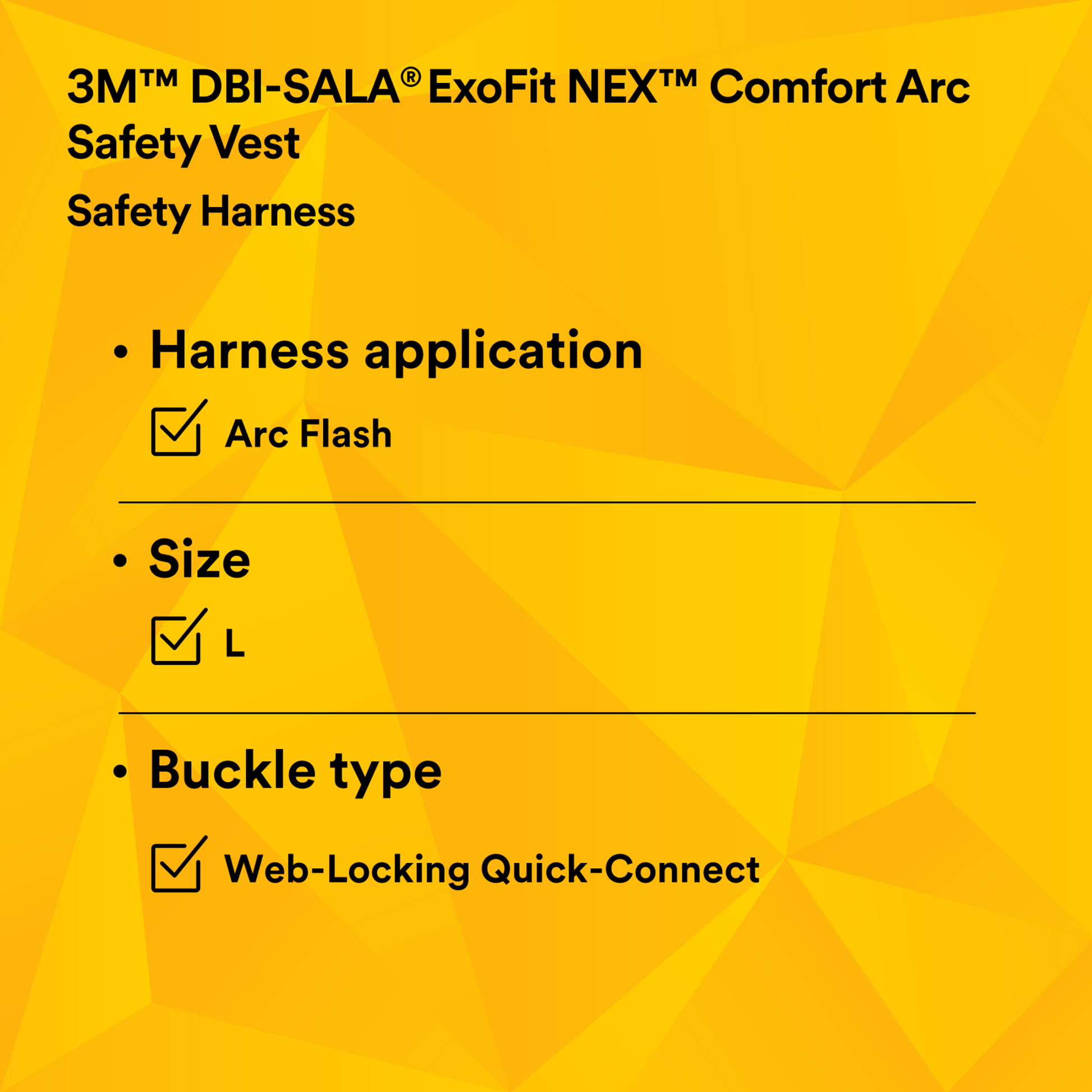 3M DBI-SALA ExoFit NEX Comfort Arc Flash Vest Safety Harness - Large - 1103087