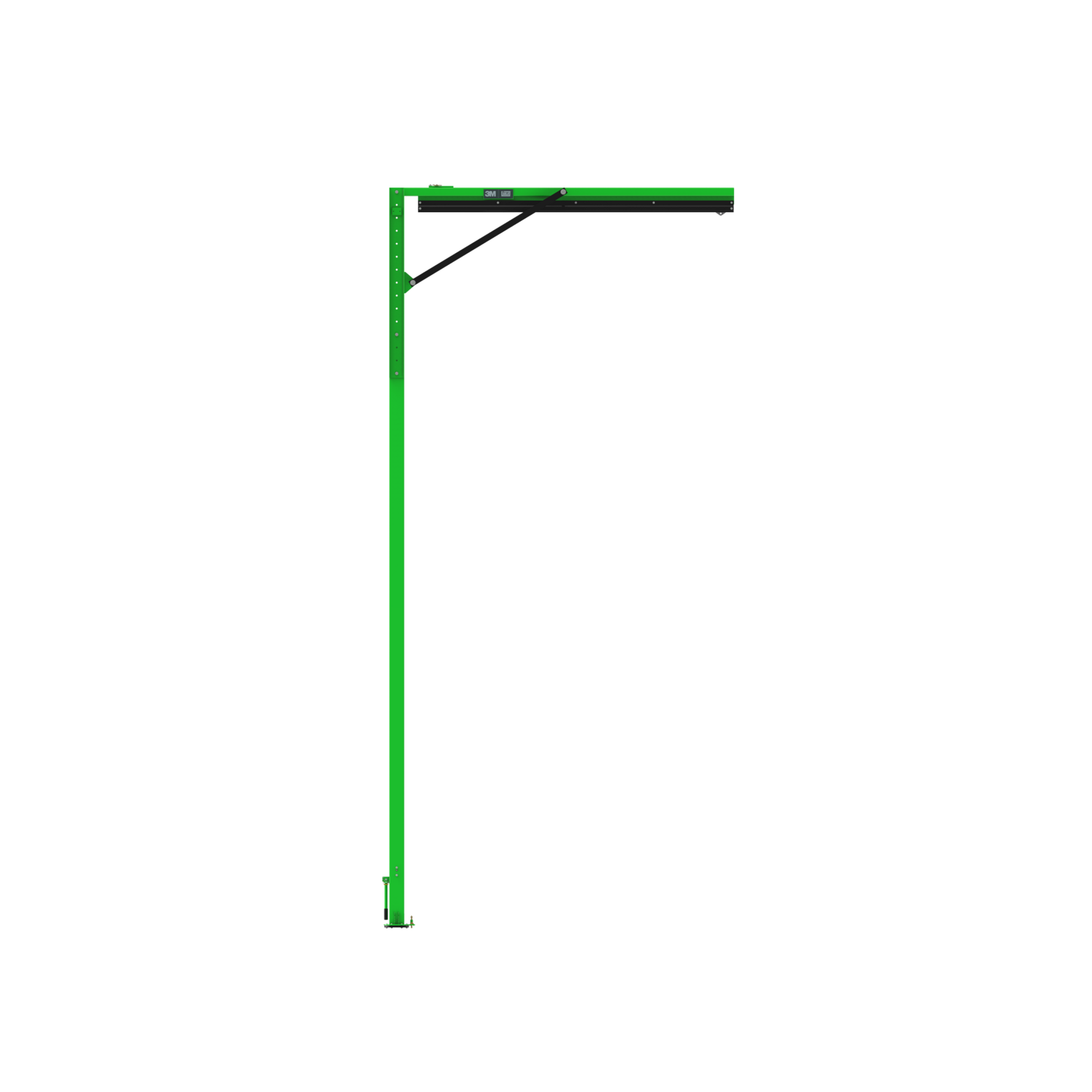 3M DBI-SALA Flexiguard M200 Modular Jib Semi-Fixed Height Mast Anchor - 2 User - 30 ft Height - 12 ft Width - 8530904