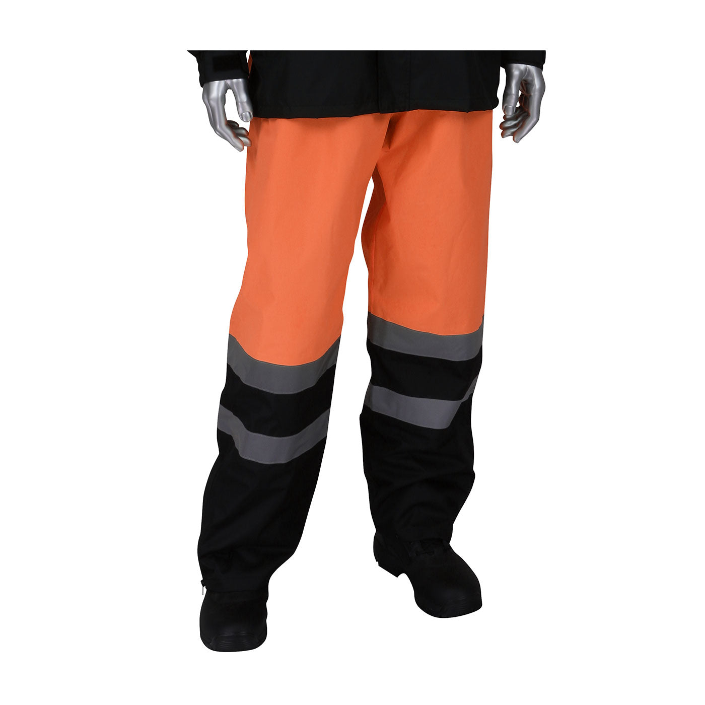 Viz ANSI Class E Value All Purpose Waterproof Pants w/Black Bottoms - Hi-Vis Orange - 1/EA - 353-1202