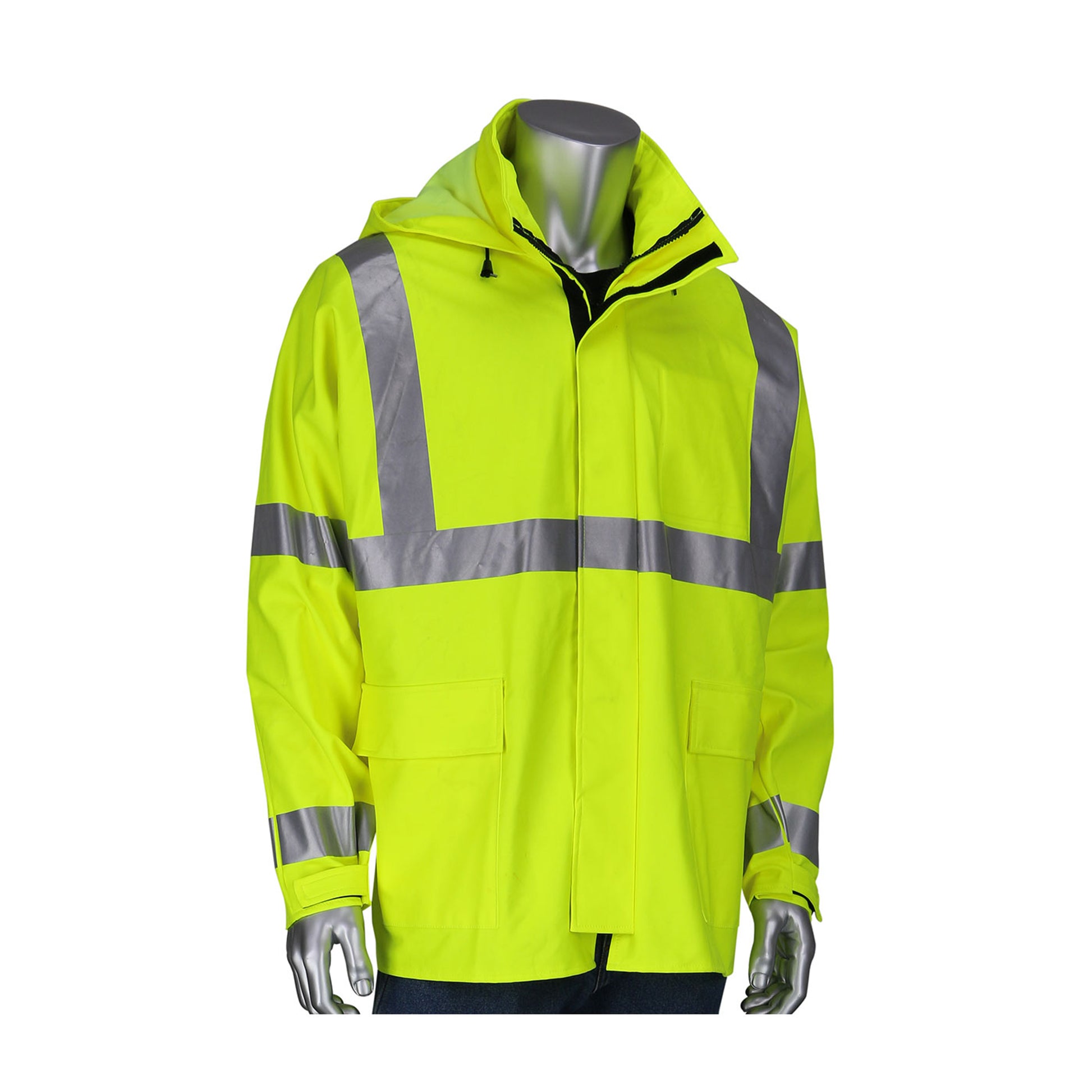 VizAR AR/FR ANSI Type R Class 3 Heavy Duty Waterproof Breathable Jacket - Hi-Vis Yellow - 1/EA - 355-2500AR
