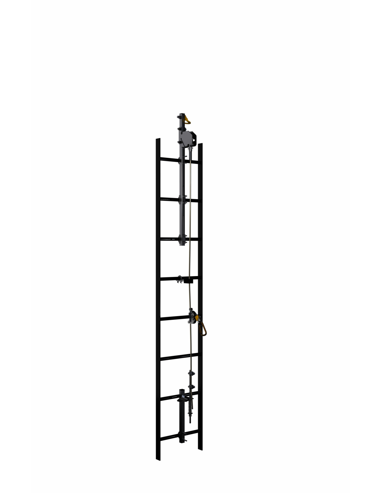 3M DBI-SALA Lad-Saf Cable Vertical Safety System Bracketry - 4 User - Galvanized Steel - 6116633
