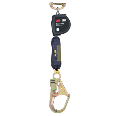 3M DBI-SALA Nano-Lok XL Self-Retracting Lifeline with Quick Connect - Web - Steel Rebar Hook - 9 ft. - Class 1 - ANSI - 3100602
