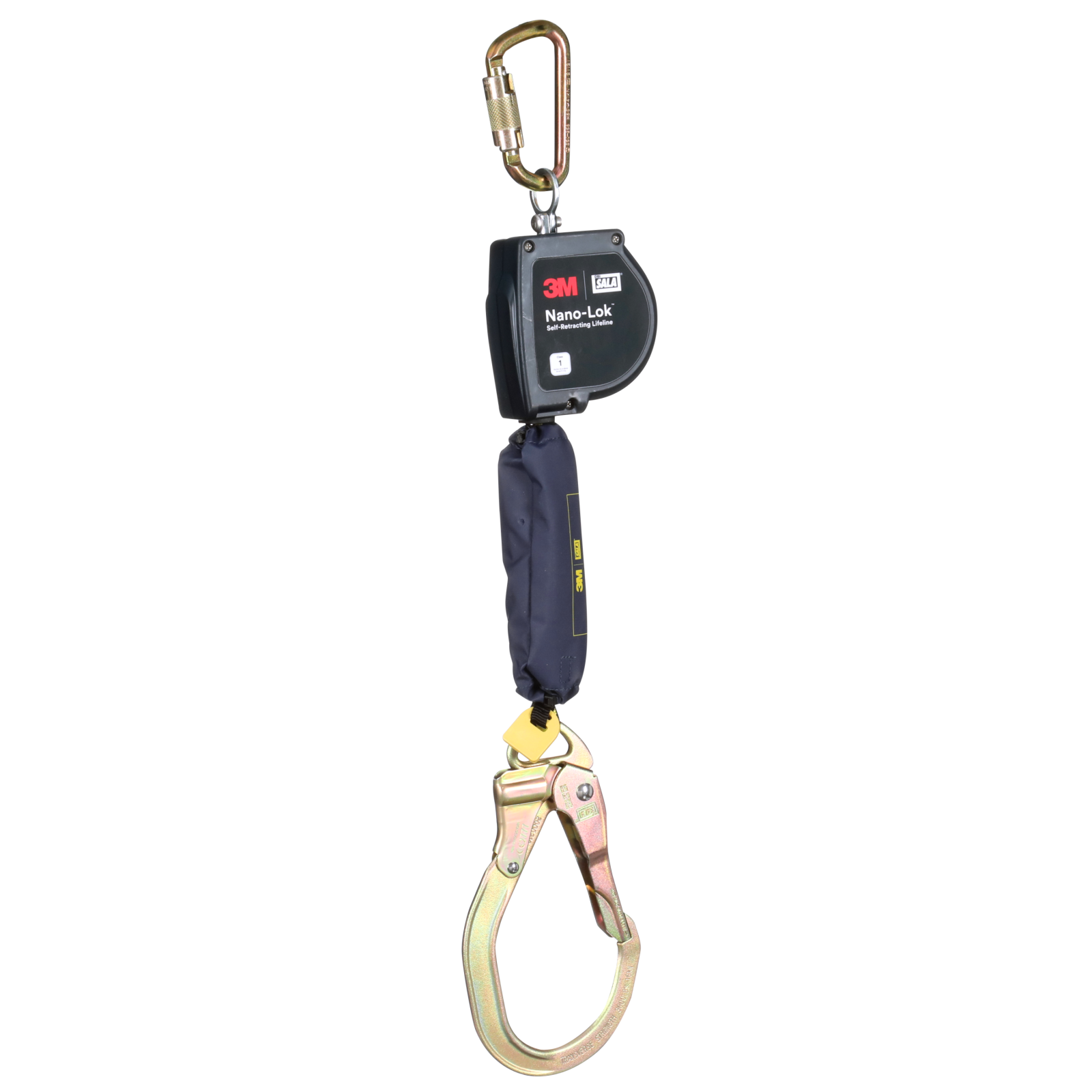 3M DBI-SALA Nano-Lok XL Self-Retracting Lifeline with Steel Carabiner - Web - Steel Rebar Lock Hook - 9 ft. - Class 1 - ANSI - 3100603