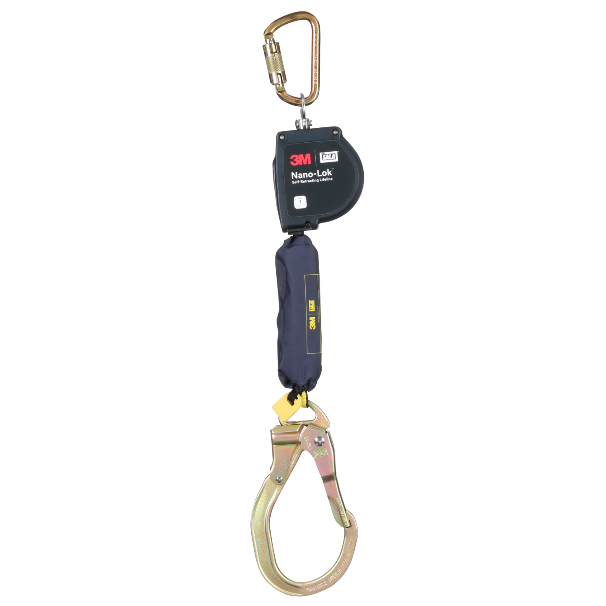 3M DBI-SALA Nano-Lok XL Self-Retracting Lifeline with Steel Carabiner - Web - Steel Rebar Lock Hook - 9 ft. - Class 1 - ANSI - 3100603