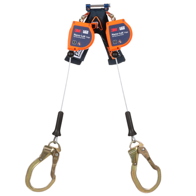 3M DBI-SALA Nano-Lok edge Twin-Leg Personal Self-Retracting Lifeline - Galvanized Cable - 8 ft - 3500276
