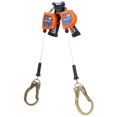 3M DBI-SALA Nano-Lok edge Twin-Leg Personal Self-Retracting Lifeline - Galvanized Cable - 8 ft - 3500276