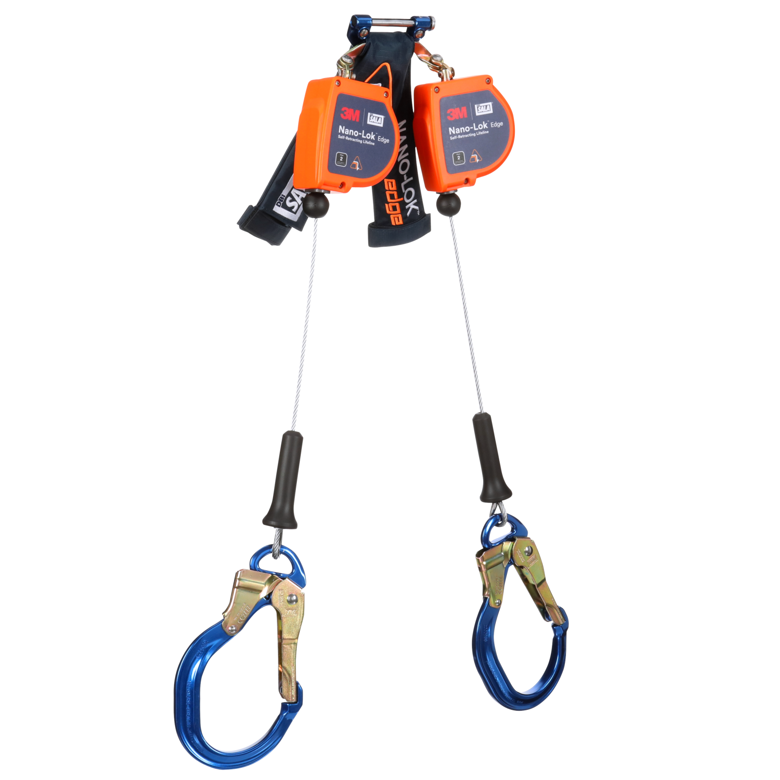 3M DBI-SALA Nano-Lok Edge Twin-Leg Personal Self Retracting Lifeline Cable - Aluminum Rebar Lock Hook 8 ft. Class 2 ANSI - 3500277