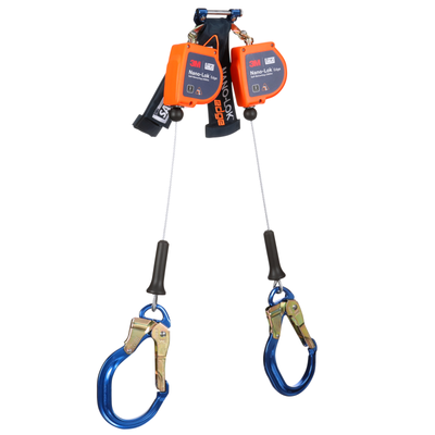 3M DBI-SALA Nano-Lok Edge Twin-Leg Personal Self Retracting Lifeline Cable - Aluminum Rebar Lock Hook 8 ft. Class 2 ANSI - 3500277