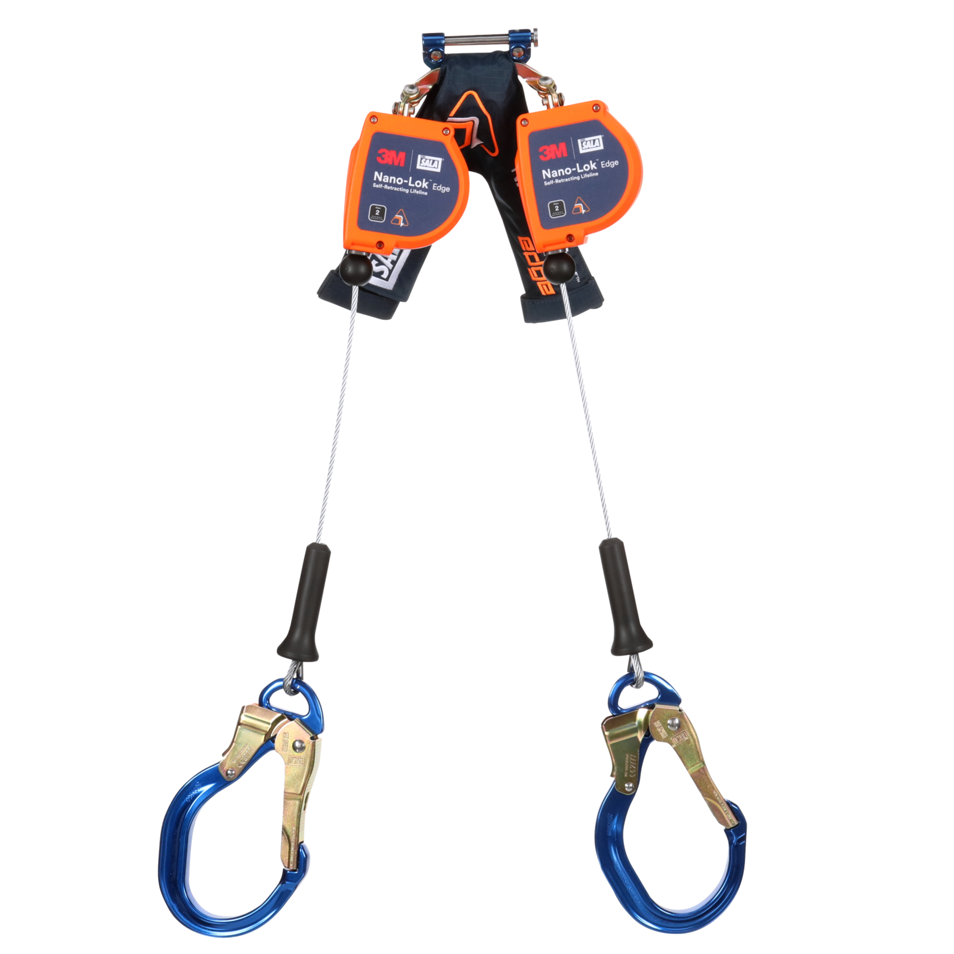 3M DBI-SALA Nano-Lok Edge Twin-Leg Personal Self Retracting Lifeline Cable - Aluminum Rebar Lock Hook 8 ft. Class 2 ANSI - 3500277