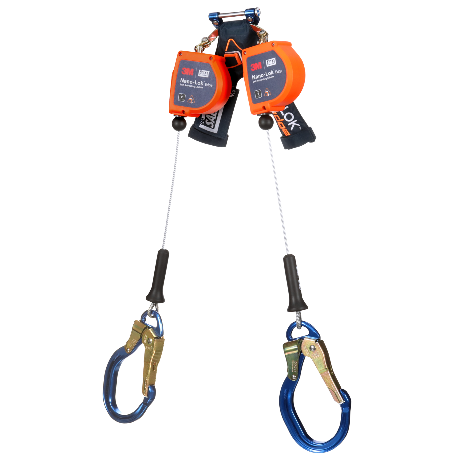 3M DBI-SALA Nano-Lok Edge Twin-Leg Personal Self Retracting Lifeline Cable - Aluminum Rebar Lock Hook 8 ft. Class 2 ANSI - 3500277