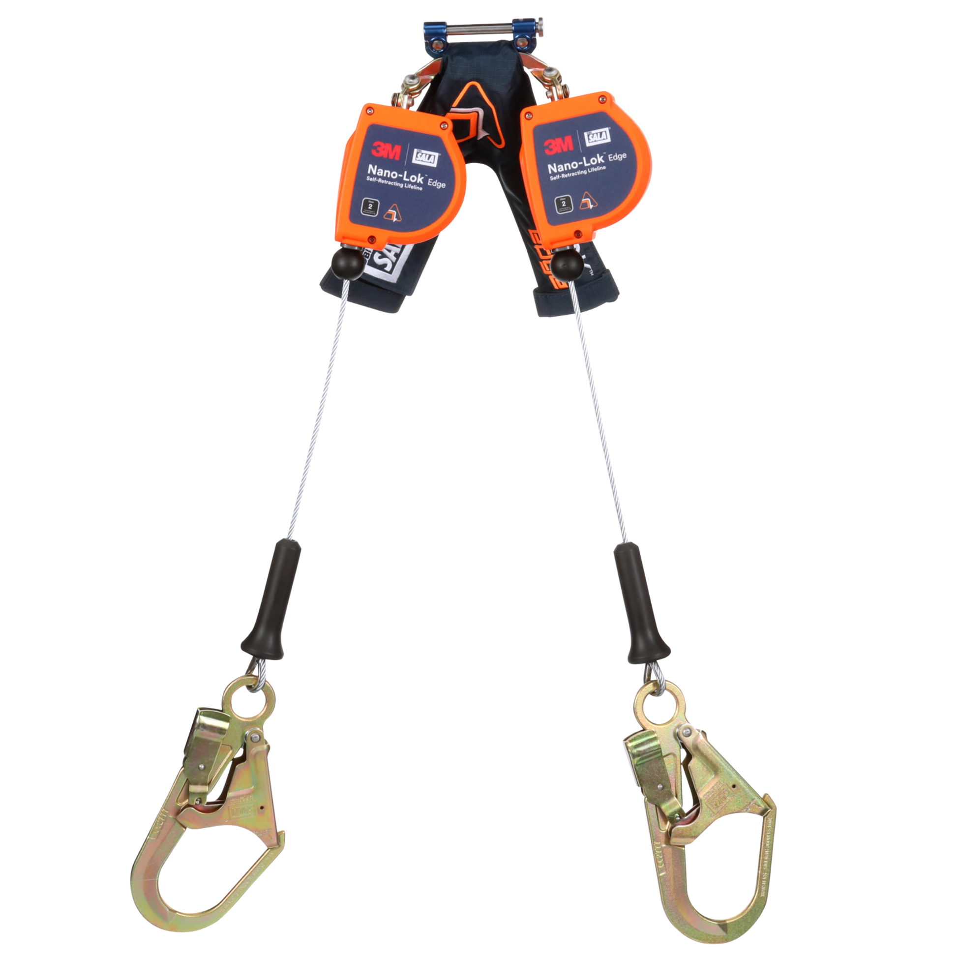 3M DBI-SALA Nano-Lok Edge Twin-Leg Personal Self Retracting Lifeline - Cable - Steel Rebar Hook - 7.3 ft. - Class 2 - ANSI - 3500278