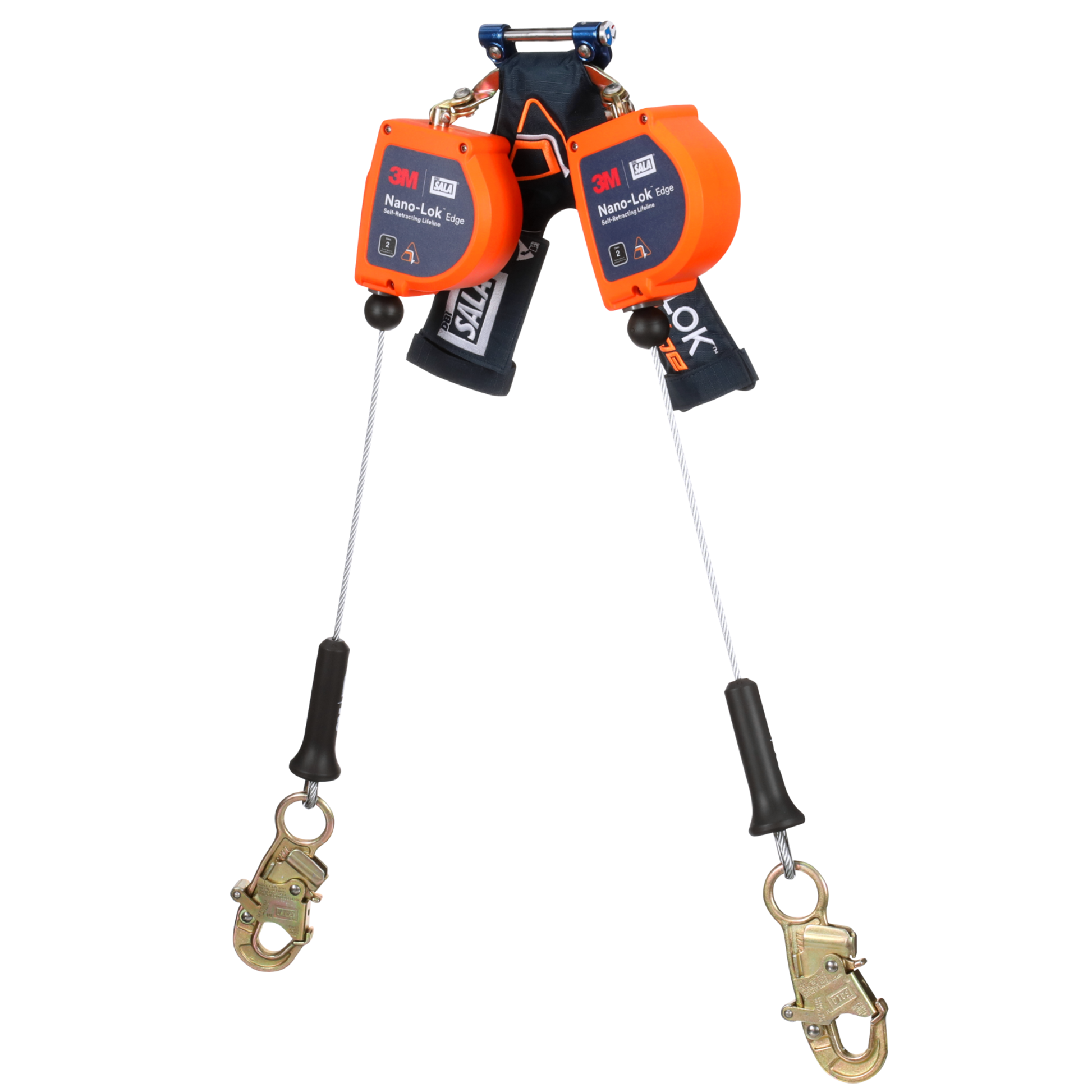 3M DBI-SALA Nano-Lok Edge Twin-Leg Personal Self Retracting Lifeline - Cable - Steel Snap Hook - 8 ft. - Class 2 - ANSI - 3500279