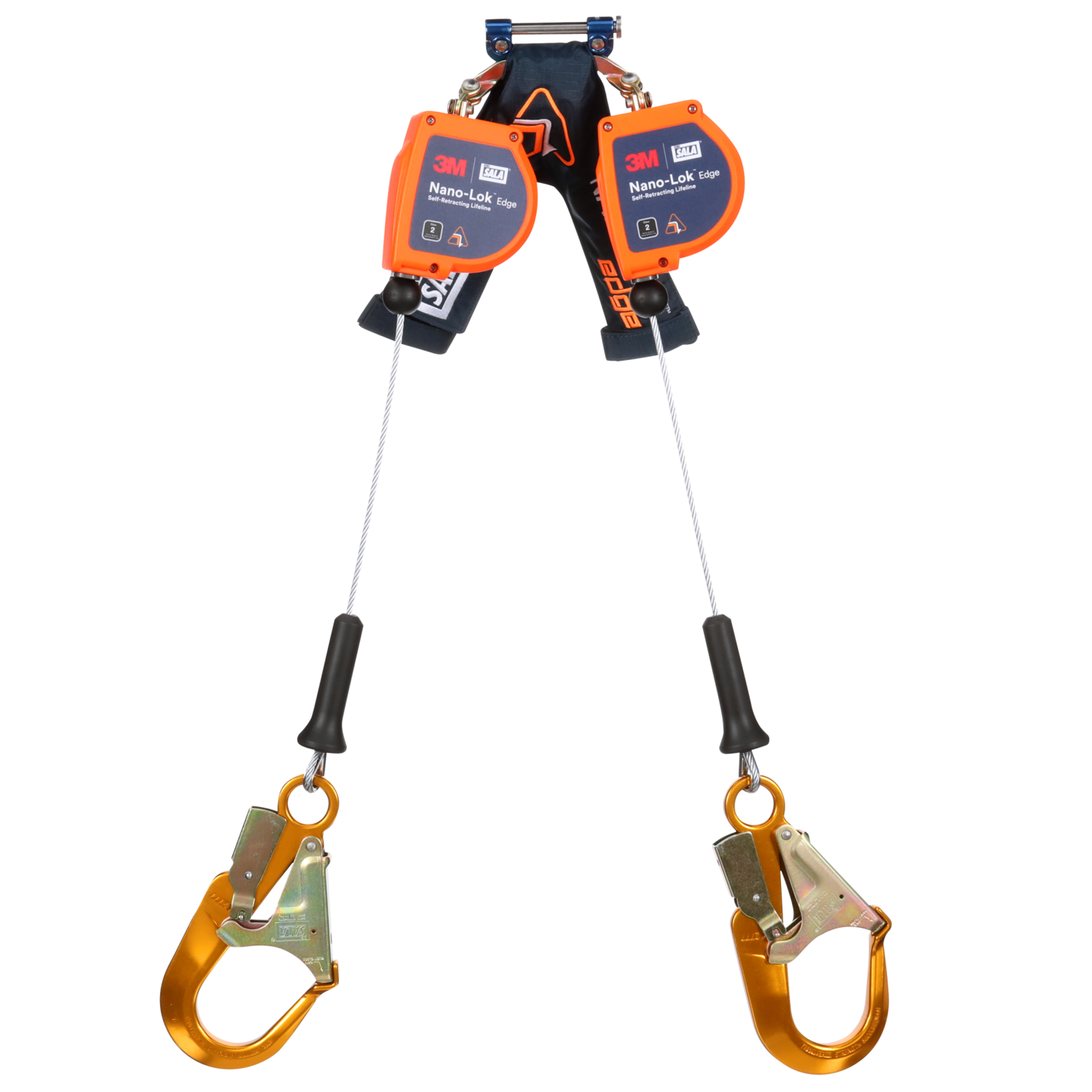 3M DBI-SALA Nano-Lok Edge Twin-Leg Personal Self Retracting Lifeline - Cable - Aluminum Rebar Hook - 8 ft. - Class 2 - ANSI - 3500280