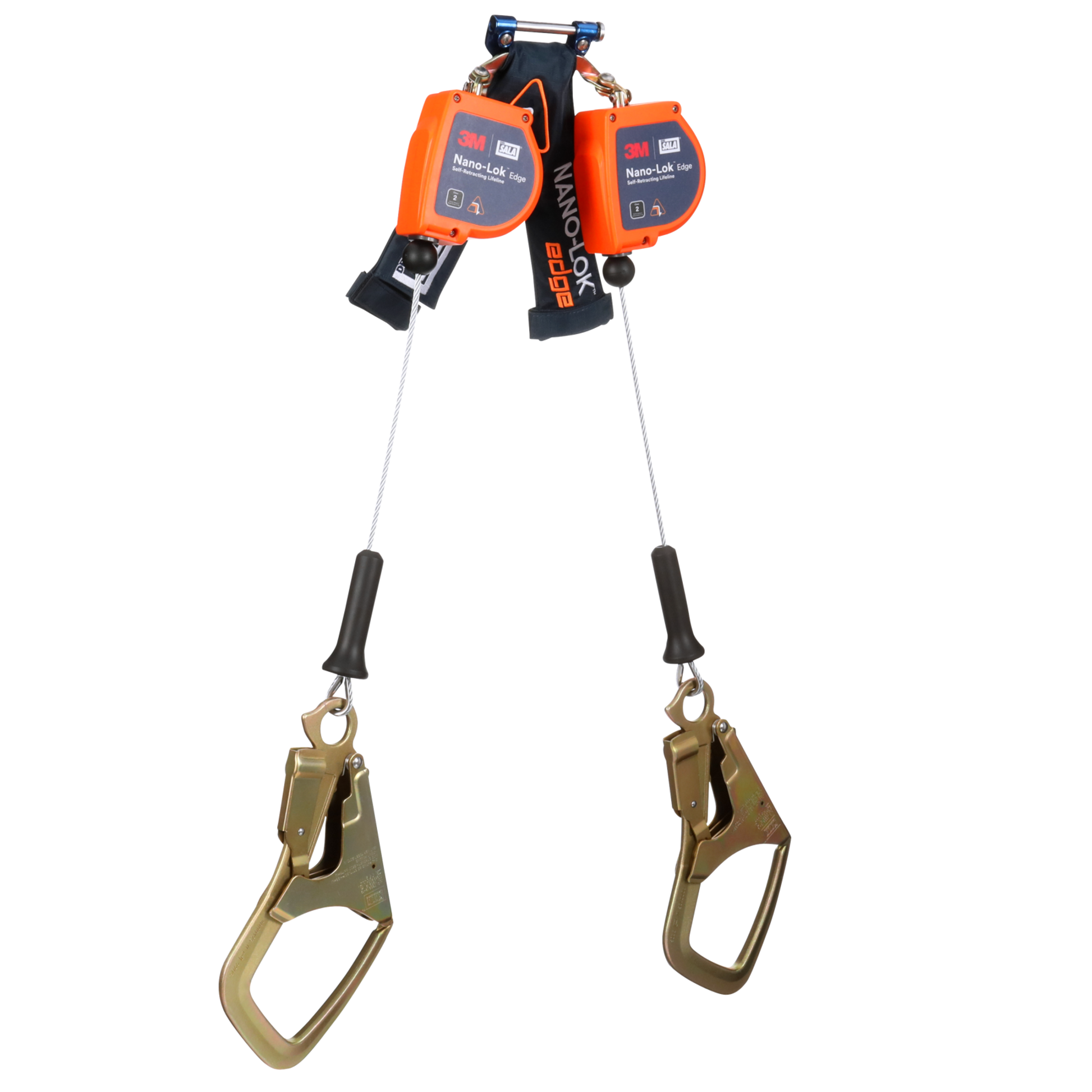 3M DBI-SALA Nano-Lok Edge Twin-Leg Personal Self-Retracting Lifeline - Cable - Steel Rebar Hook - 6 ft. - Class 2 - ANSI - 3500281