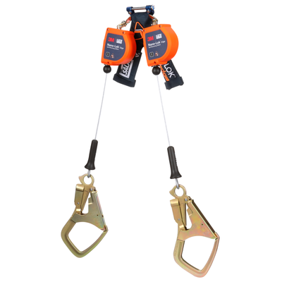 3M DBI-SALA Nano-Lok Edge Twin-Leg Personal Self-Retracting Lifeline - Cable - Steel Rebar Hook - 6 ft. - Class 2 - ANSI - 3500281