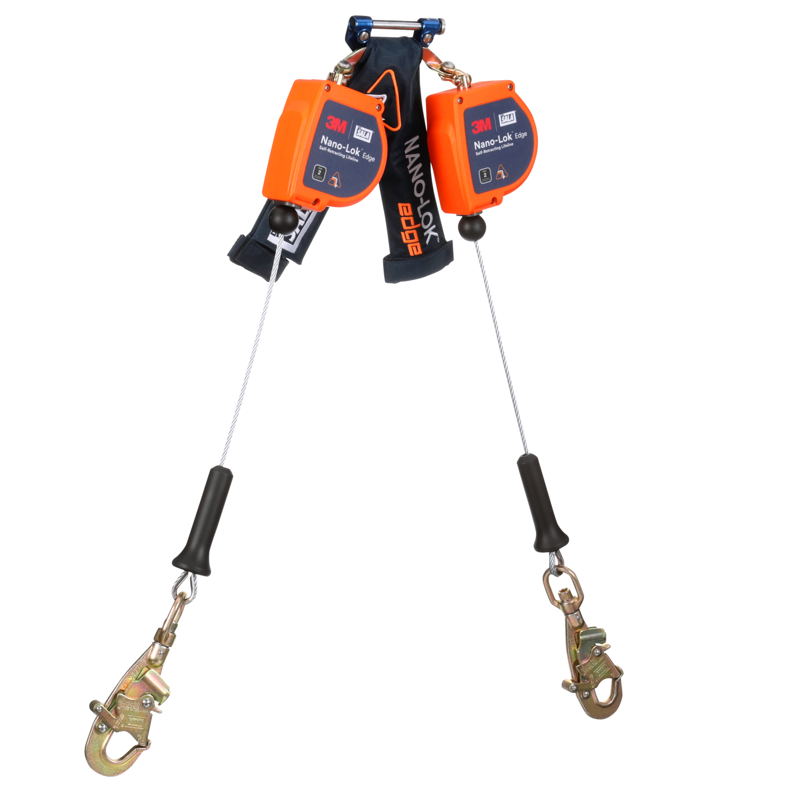3M DBI-SALA Nano-Lok Edge Twin-Leg Personal Self Retracting Lifeline - Cable - Steel Swivel Snap Hook - 8 ft. Class 2 ANSI - 3500282