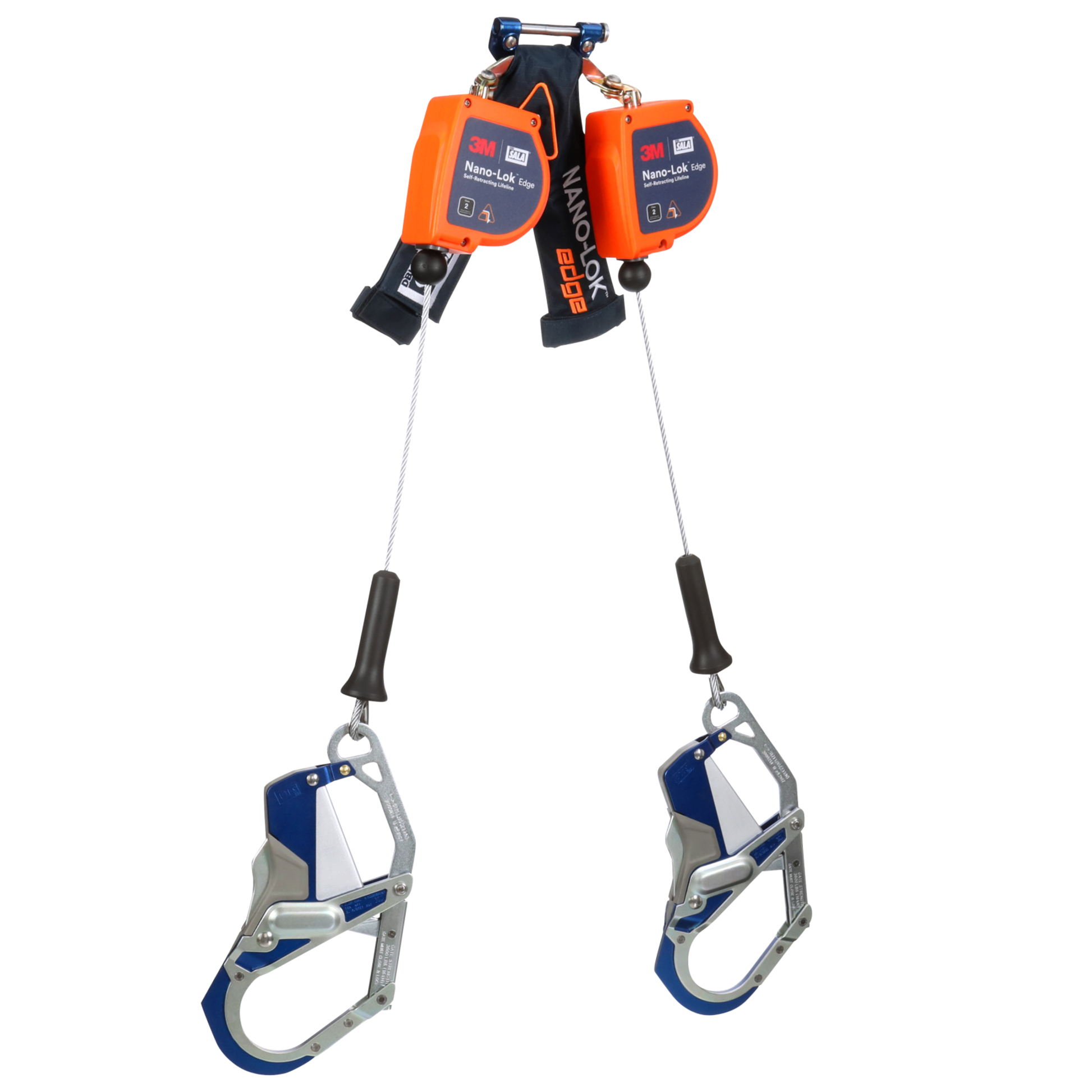 3M DBI-SALA Nano-Lok Edge Twin-Leg Personal Self Retracting Lifeline - Cable - Aluminum Comfort Hook - 7 ft. - Class 2 ANSI - 3500283
