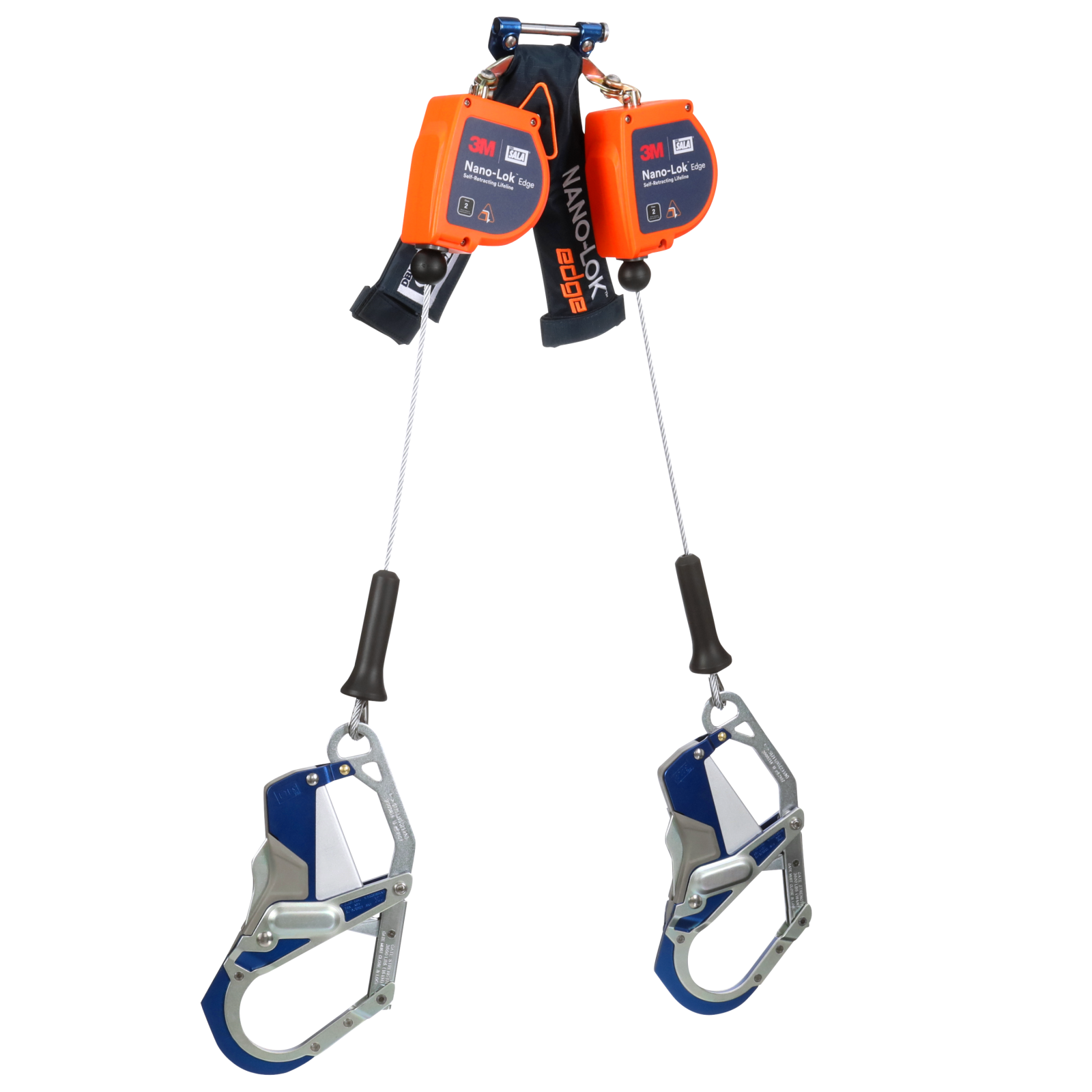 3M DBI-SALA Nano-Lok Edge Twin-Leg Personal Self Retracting Lifeline - Cable - Aluminum Comfort Hook - 7 ft. - Class 2 ANSI - 3500283