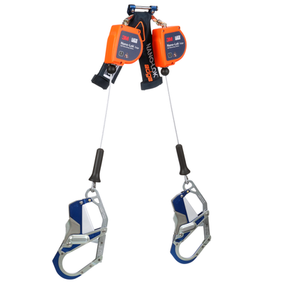 3M DBI-SALA Nano-Lok Edge Twin-Leg Personal Self Retracting Lifeline - Cable - Aluminum Comfort Hook - 7 ft. - Class 2 ANSI - 3500283