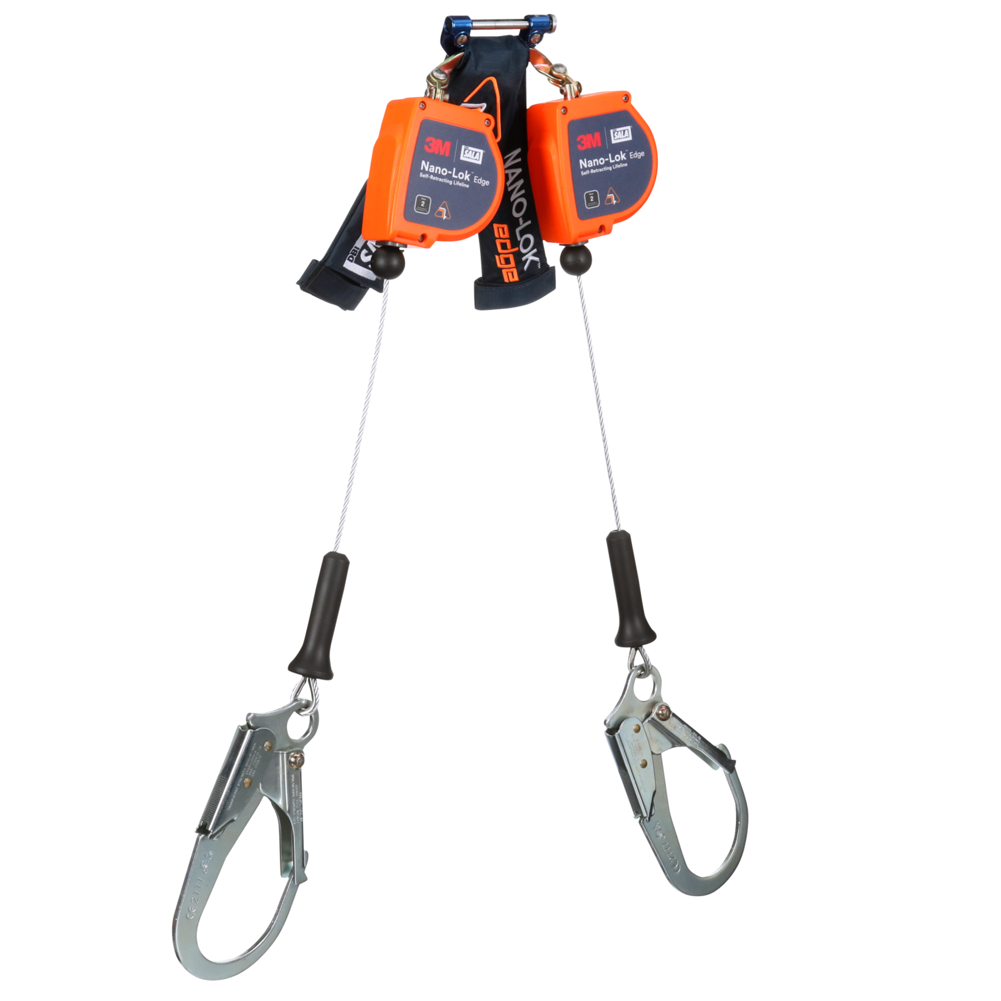3M DBI-SALA Nano-Lok edge Twin-Leg Personal Self-Retracting Lifeline - Galvanized Cable - 7 ft - 3500284