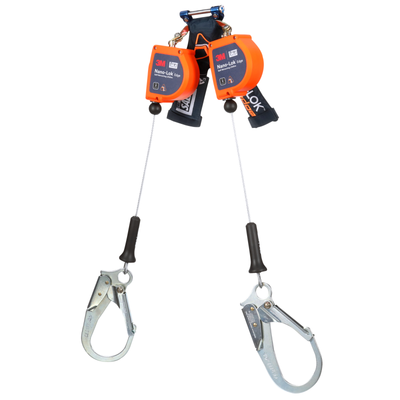 3M DBI-SALA Nano-Lok edge Twin-Leg Personal Self-Retracting Lifeline - Galvanized Cable - 7 ft - 3500284