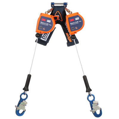 3M DBI-SALA Nano-Lok edge Twin-Leg Personal Self-Retracting Lifeline - Galvanized Cable - 8 ft - 3500285