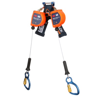 3M DBI-SALA Nano-Lok edge Twin-Leg Personal Self-Retracting Lifeline - Galvanized Cable - 8 ft - 3500286