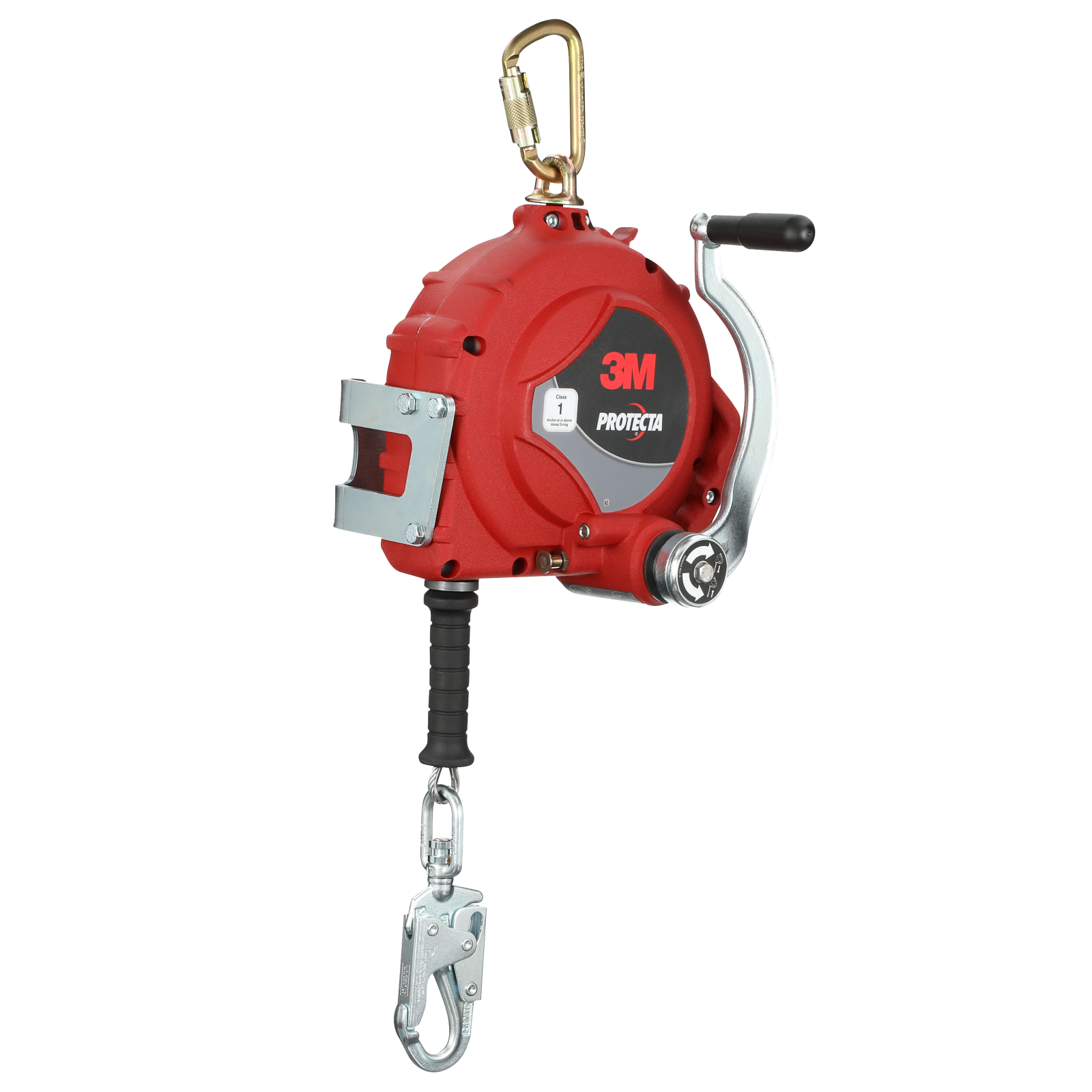 3M Protecta 3-Way Retrieval Self-Retracting Lifeline with Bracket - Galvanized Cable - Steel Snap Hook - 50ft - Class 1 - ANSI - 3590052