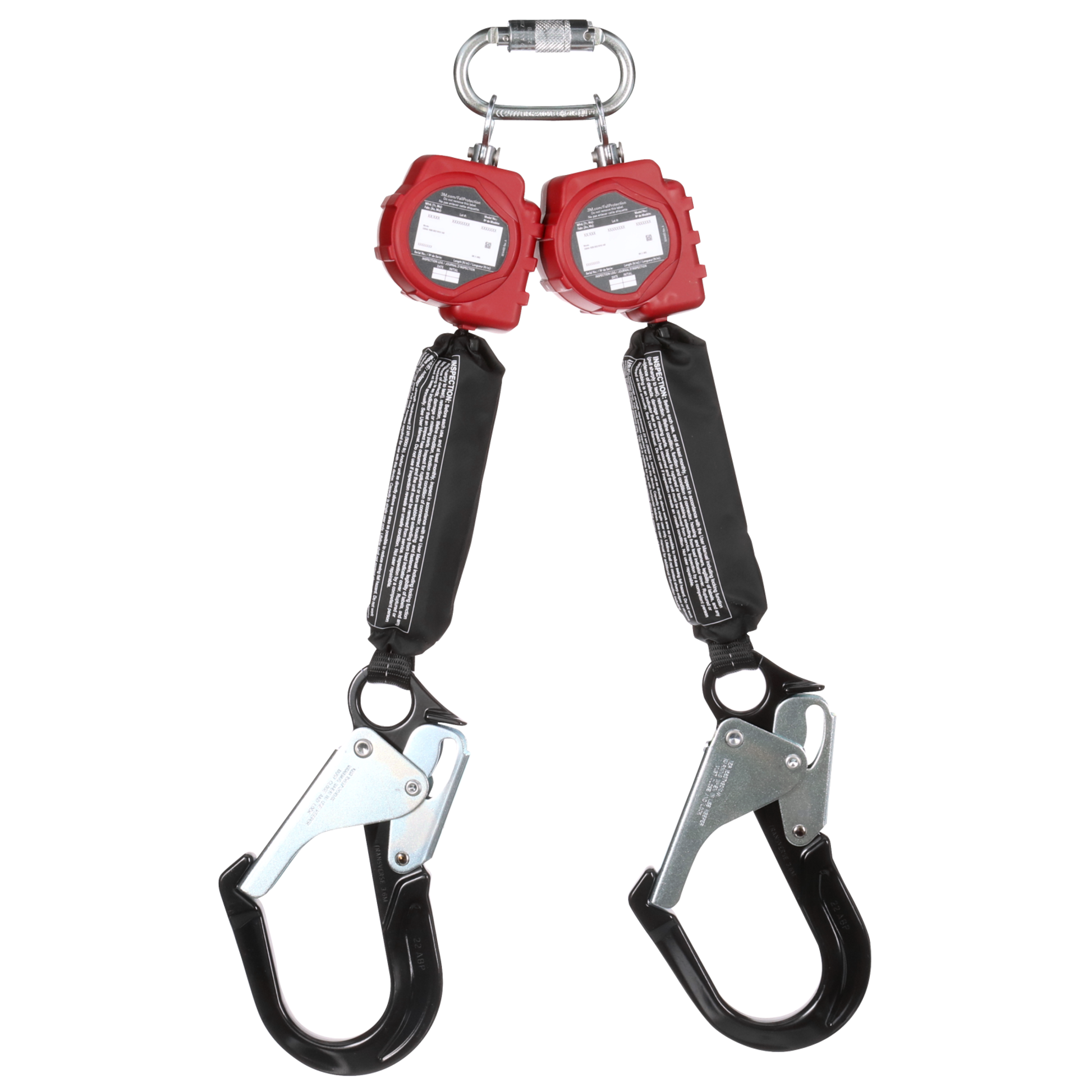 3M Protecta Twin-Leg Self-Retracting Lifeline with Carabiner - Web - Aluminum Rebar Hook - 6 ft - 3100634