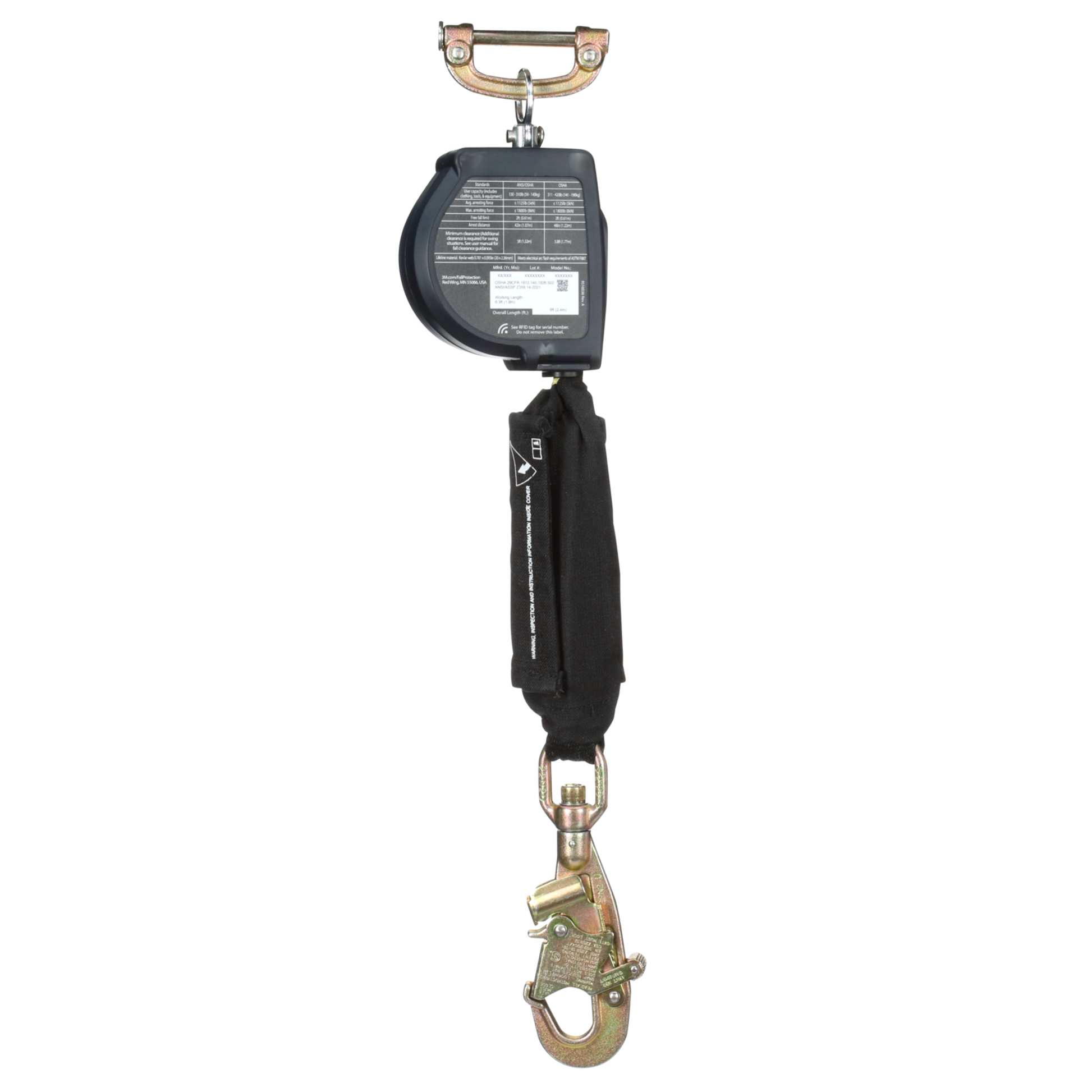 3M DBI-SALA Nano-Lok Arc Flash Personal Self-Retracting Lifeline - Kevlar Fiber Web - 8 ft - 3100574