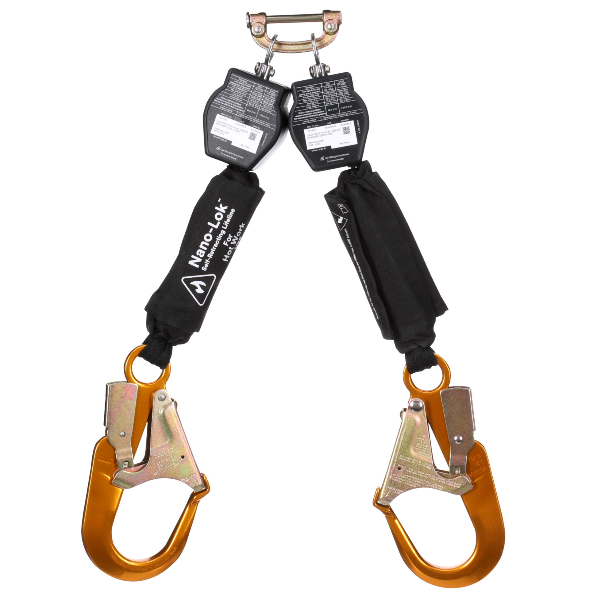 3M DBI-SALA Nano-Lok Hot Work Twin-Leg Personal Self-Retracting Lifeline - Kevlar Fiber Web - 6 ft - 3100570