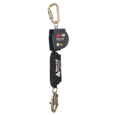 3M DBI-SALA Nano-Lok Arc Flash Self-Retracting Lifeline with Carabiner - Web - Steel Snap Hook - 8 ft - 3100580