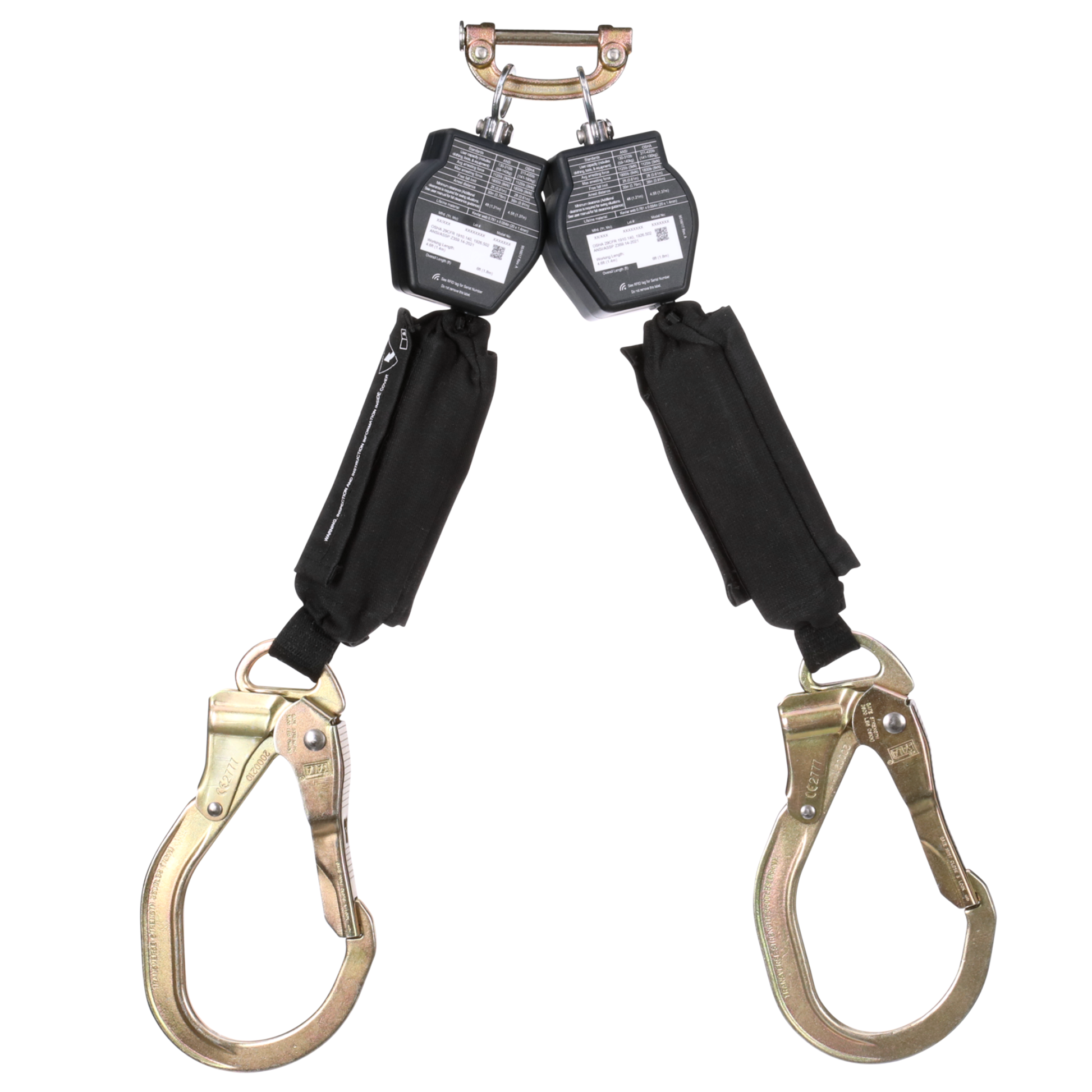 3M DBI-SALA Nano-Lok Hot Work Twin-Leg Personal Self-Retracting Lifeline - Kevlar Fiber Web - 6 ft - 3100568