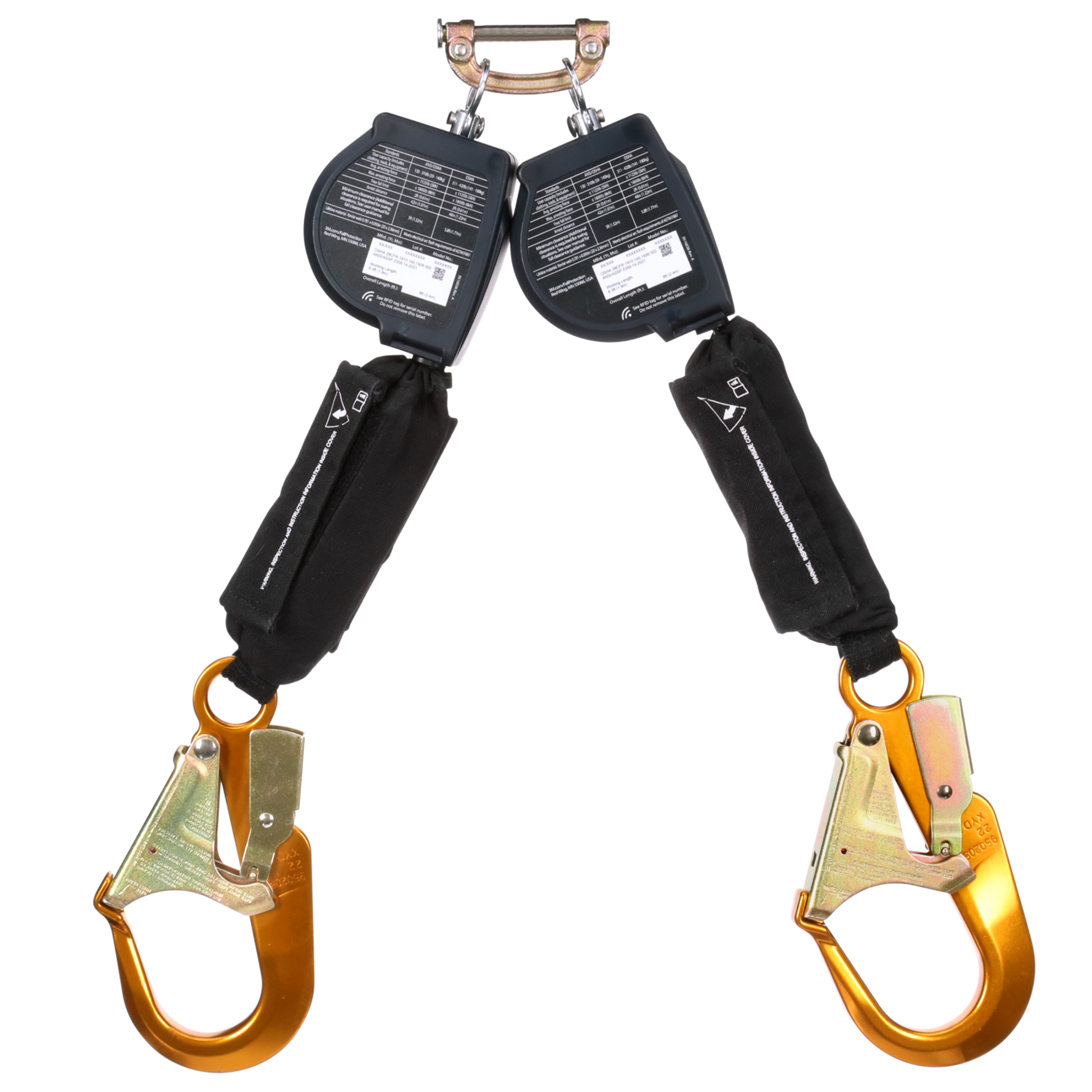 3M DBI-SALA Nano-Lok Arc Flash Twin-Leg Personal Self-Retracting Lifeline - Kevlar Fiber Web - 8 ft - 3100587