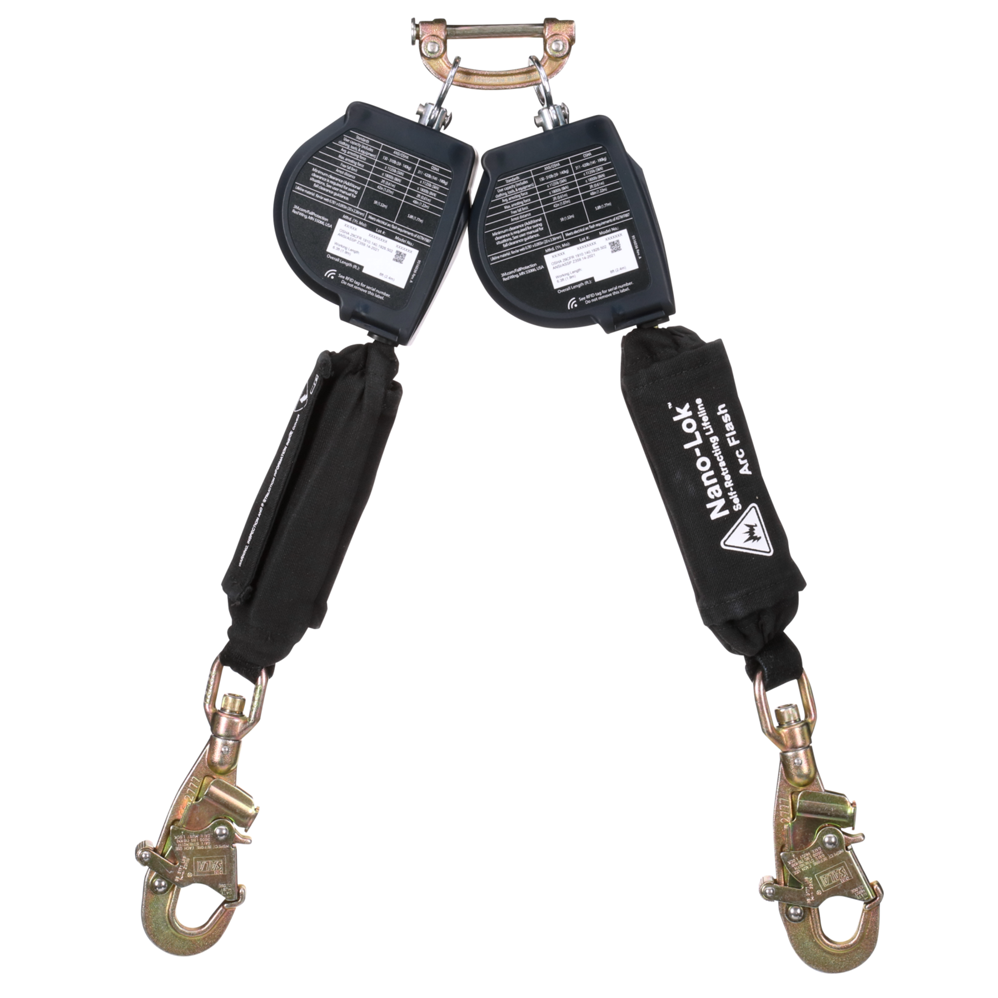 3M DBI-SALA Nano-Lok Arc Flash Twin-Leg Personal Self-Retracting Lifeline - Kevlar Fiber Web - 8 ft - 3100583