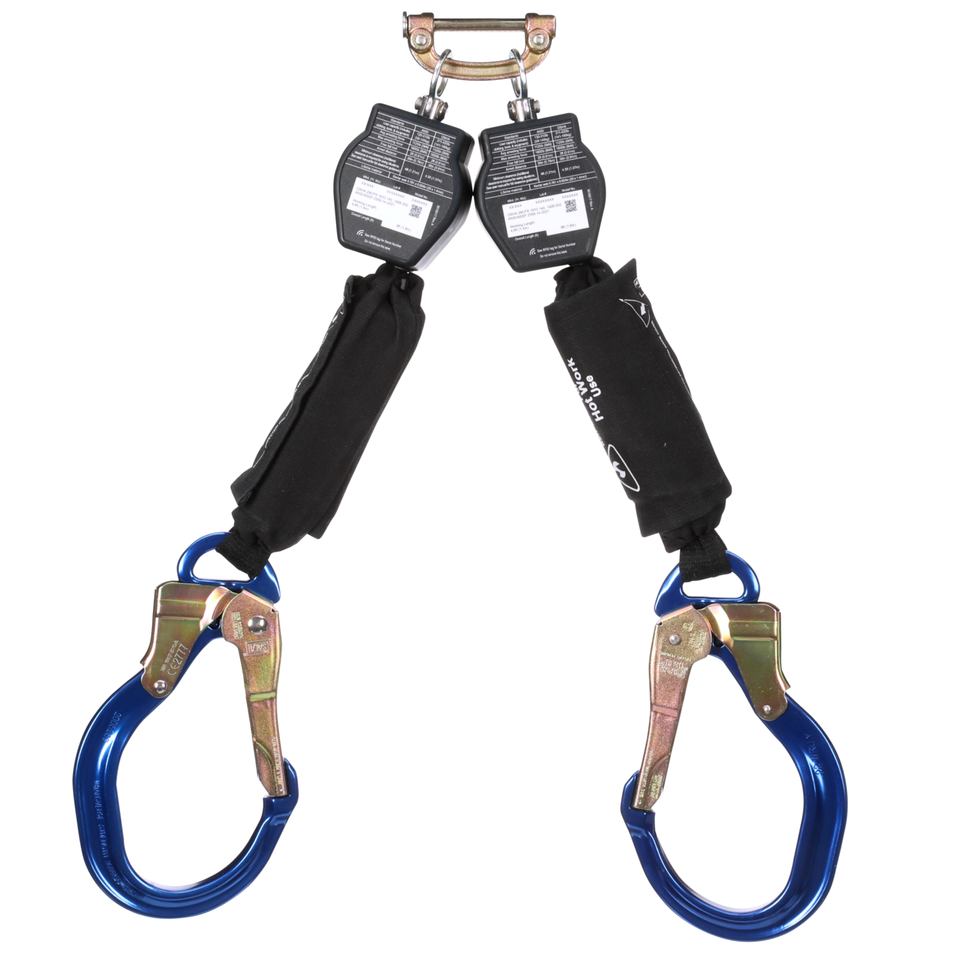 3M DBI-SALA Nano-Lok Hot Work Twin-Leg Personal Self-Retracting Lifeline - Kevlar Fiber Web - 6 ft - 3100571