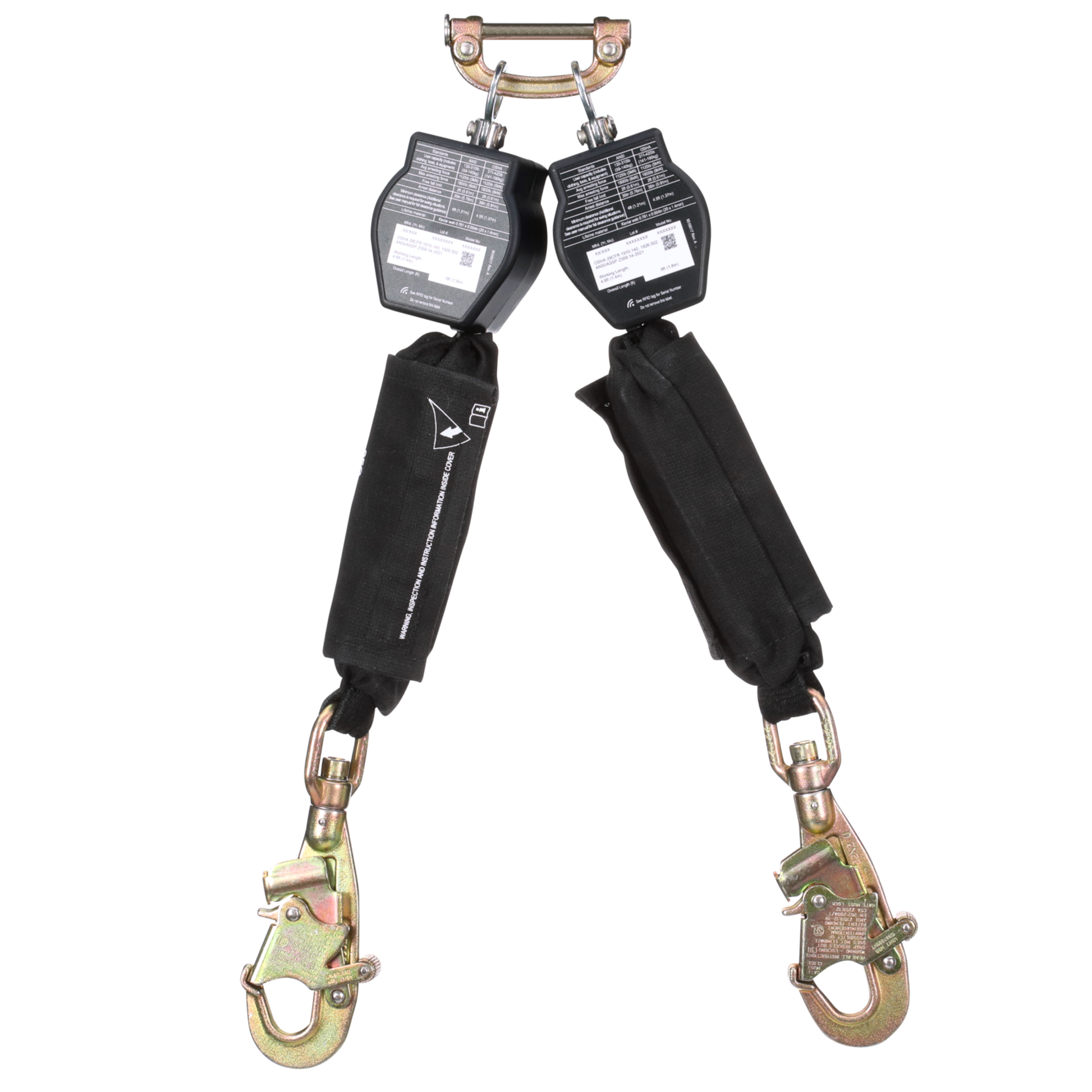 3M DBI-SALA Nano-Lok Hot Work Twin-Leg Personal Self-Retracting Lifeline - Kevlar Fiber Web - 6 ft - 3100566