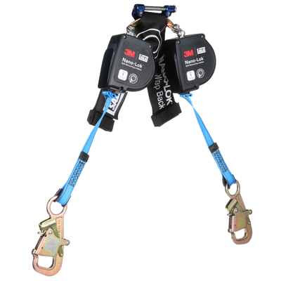 3M DBI-SALA Nano-Lok Twin-Leg Self-Retracting Lifeline with Quick Connect - Web - Wrap Back - 8 ft. - 3100617