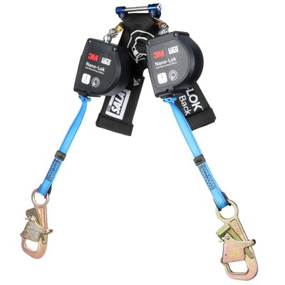 3M DBI-SALA Nano-Lok Twin-Leg Self-Retracting Lifeline with Quick Connect - Web - Wrap Back - 8 ft. - 3100617