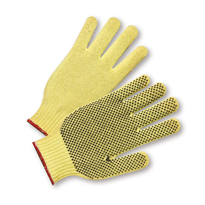 PIP Seamless Knit DuPont Kevlar Glove w/PVC Dot Grip - Light Weight - Yellow - 1/DZ - 330-WC35KD