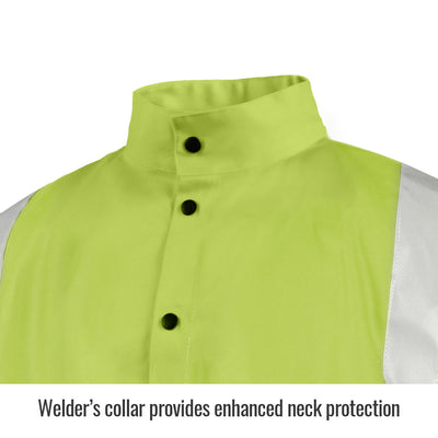 Revco Hi-Viz 9 oz. Welding Jacket with Reflective Stripes - JF1012-LM