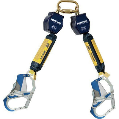 3M DBI-SALA 6 ft Nano - Lok Twin - Leg Quick Connect Self Retracting Lifeline - Web 3101664