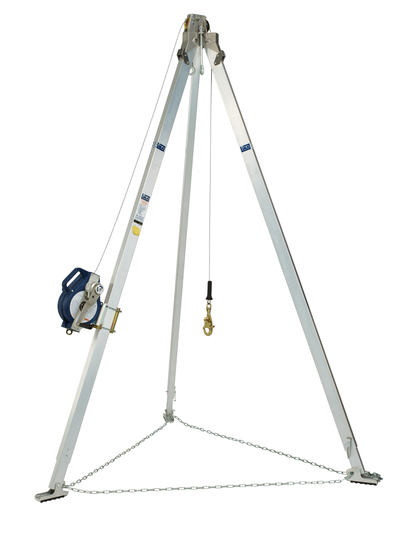 3M DBI-SALA Confined Space Aluminum Tripod with 3-Way SRL - 7 ft Tripod - 50 ft Stainless Steel Cable - 8301091