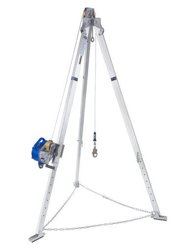 3M DBI-SALA Confined Space Aluminum Tripod with 3-Way SRL - 9 ft Tripod - 50 ft Stainless Steel Cable - 8301094