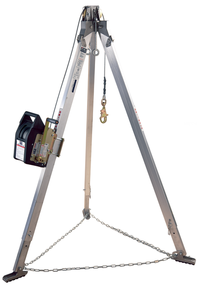 3M DBI-SALA Confined Space Aluminum Tripod with Winch - 7 ft Tripod - 90 ft Galvanized Cable - 8301086